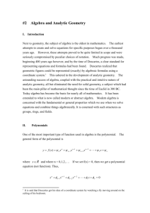 #2 Algebra and Analytic Geometry