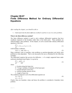 Finite Difference Method for Solving Differential Equations