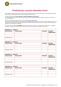 Course Selection Form