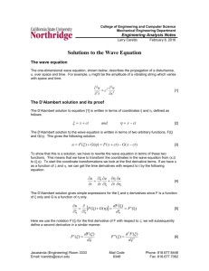 February 23 - 25 -- Notes on the wave equation