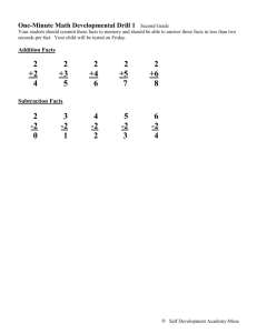 2nd Grade Math Facts - Self Development Charter School