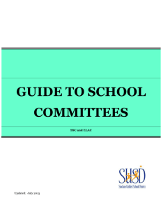 GUIDE FOR SCHOOL ADVISORY COMMITTEES
