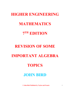 Section 2 Basic Algebra