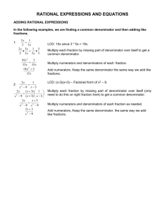 RATIONAL EXPRESSIONS AND EQUATIONS