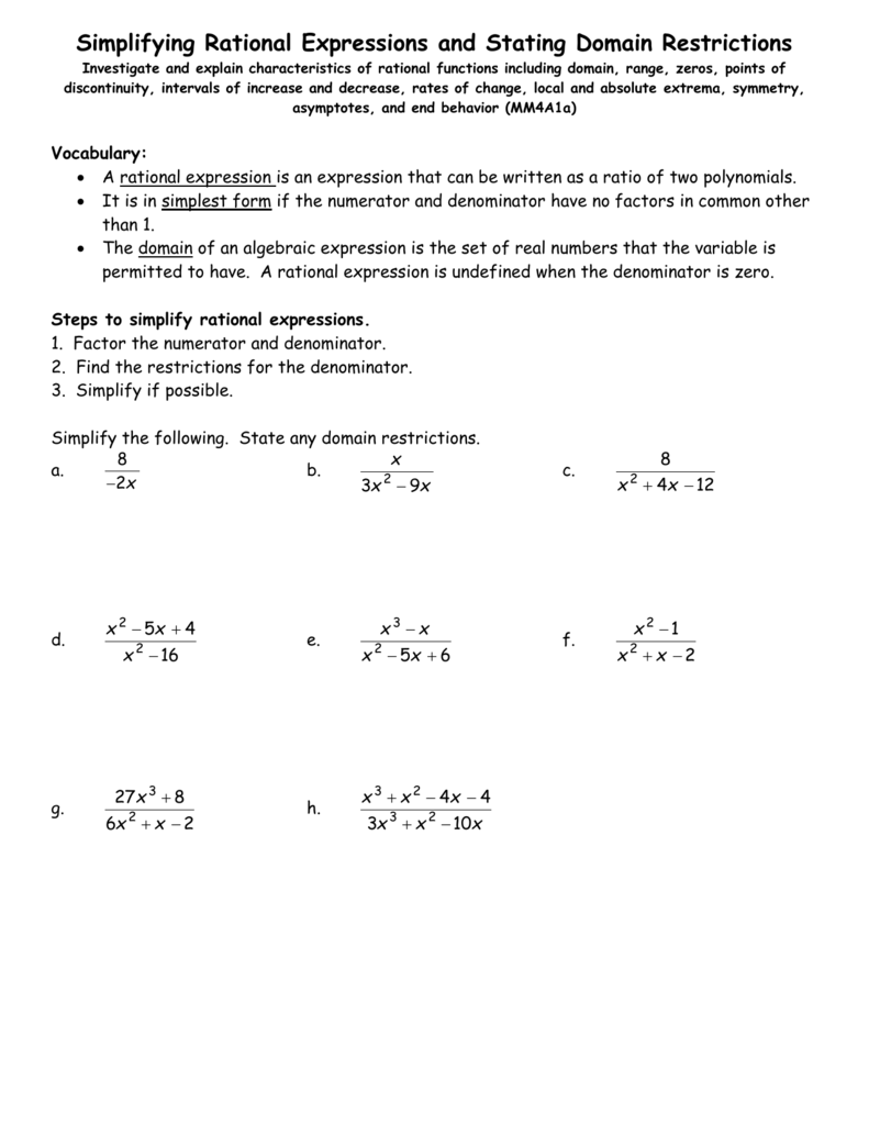 Simplify Rational Expressions P