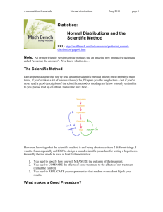Normal Distributions and the Scientific Method