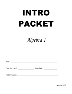 INTRO PACKET