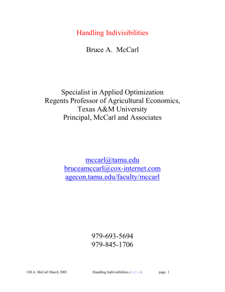 Chapter 15 - Department Of Agricultural Economics