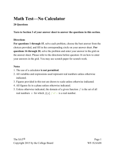 SAT Practice Math Test 3