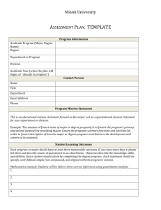 Assessment Plan: TEMPLATE