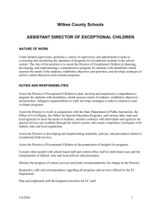 Assistant Director of Exceptional Children