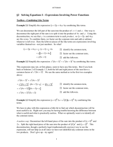 Solving Equations I: Expressions Involving Power Functions