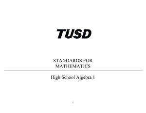 Algebra 1 - Tucson Unified School District