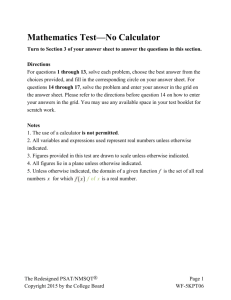 PSAT Practice Test 1 - No Calculator