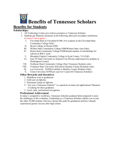 Benefits of Tennessee Scholars Benefits for Students Scholarships