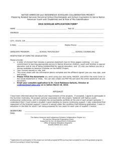 2016 Scholar Application Form