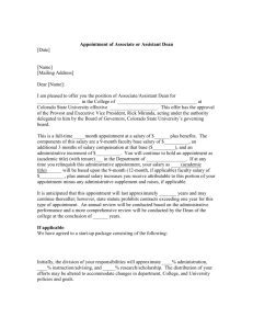 Associate/Assistant Dean Appointments