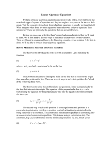 Types of Linear Algebraic Equations