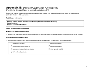 Appendix B: SAMPLE IMPLEMENTATION PLANNING FORM