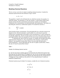 Modeling Chemical Reactions