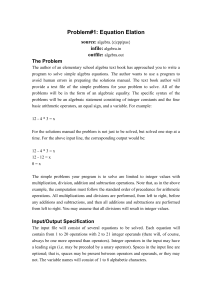 Problem#1: Equation Elation