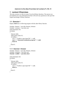 Lectures 9, 10, 11 functions. Answers to Exercises. Microsoft Word