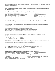 Here are some proofs that were covered in class or in the discussion