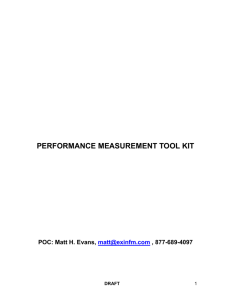 Performance Measure Tool Kit