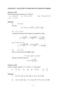 Solutions to Exercises on Complex Numbers
