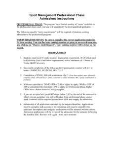 Admissions Instructions and Forms for Admission to the