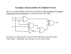 Digital Circuits, Boolean Expressions, and Truth Tables