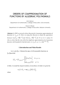 approximation of k-monotone functions - جامعة الكوفة