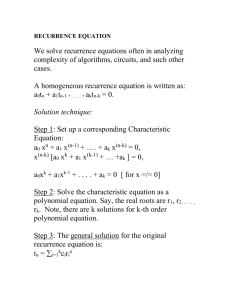 Notes on Recurrence equation