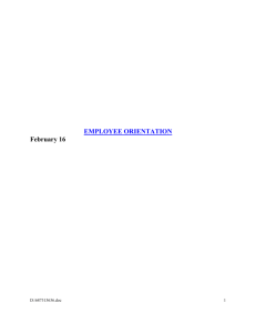 EMPLOYEE ORIENTATION BINDER