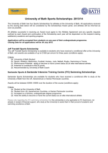 University of Bath Sports Scholarships- Application Form