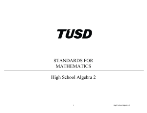 TUSD`s Mathematics Curriculum