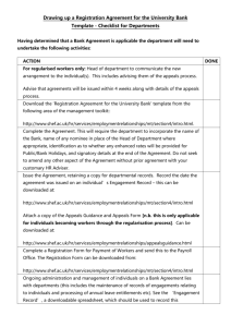 Checklist for Departments – Drawing up a Registration Agreement