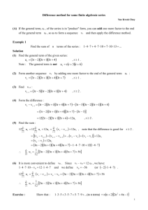Difference method for some finite algebraic series