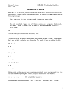 Introduction to MatLab II