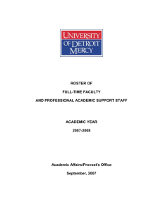 ACADEMIC AFFAIRS - University of Detroit Mercy