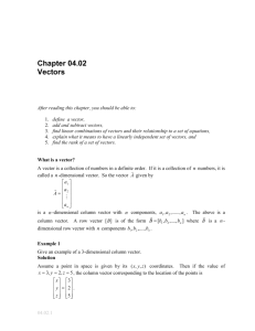 Text notes on Vectors: General Engineering