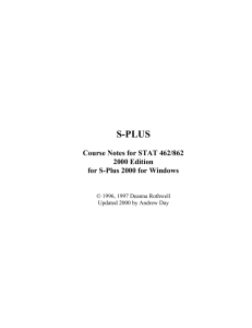 Objects in S-Plus - Department of Mathematics and Statistics