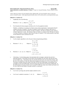 Finite Math Final Exam Review - NWACC