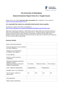 External Examiner Report Form for a Taught Course