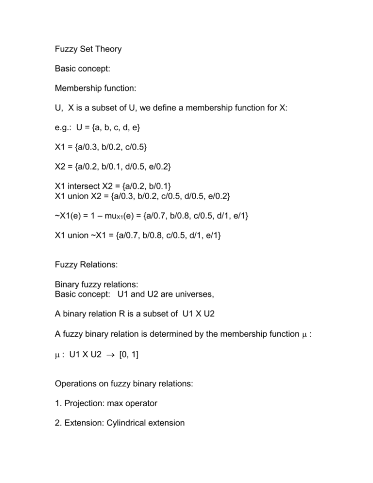 Fuzzy Set Theory