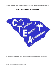 2015 Scholarship Application - South Carolina Association of