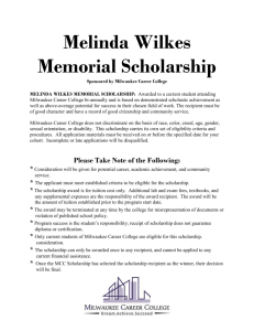 Melinda Wilkes Memorial Scholarship
