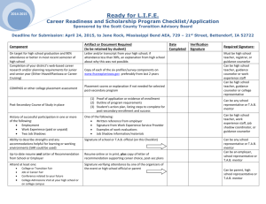 Career Readiness and Scholarship Program Checklist