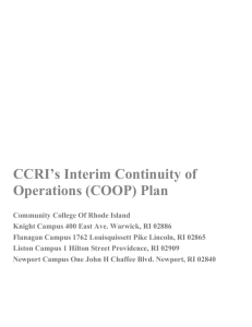 VIII. COOP Planning Responsibilities