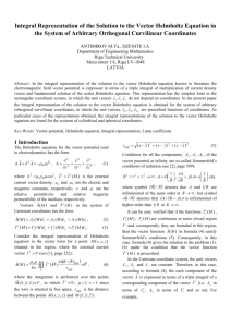 Integral Representation of the Solution to the Vector Helmholtz